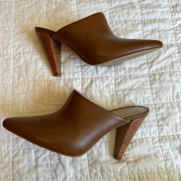 ABLE Brown Leather Heeled Mules 9 - Picture 1 of 6